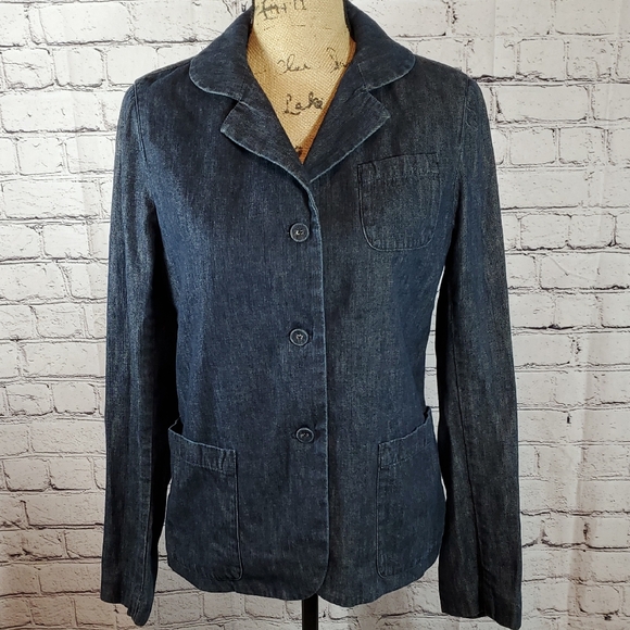 Dkny Jackets & Blazers - DKNYpure Dark Blue Denim Jean Jacket/Blazer Size 6 EUC